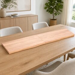 Handcrafted Solid Oak Wood Table Top Brown 180x50cm
