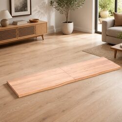Handcrafted Solid Oak Wood Table Top Brown 180x50cm