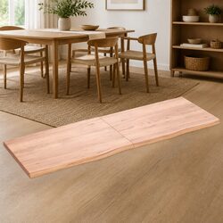 Handcrafted Solid Oak Wood Table Top 180x60 cm