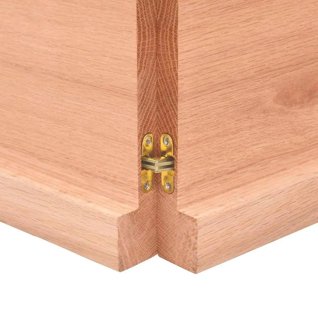 Solid Oak Wood Table Top Brown 180x60x4 cm Folding Treated Natural Live Edge