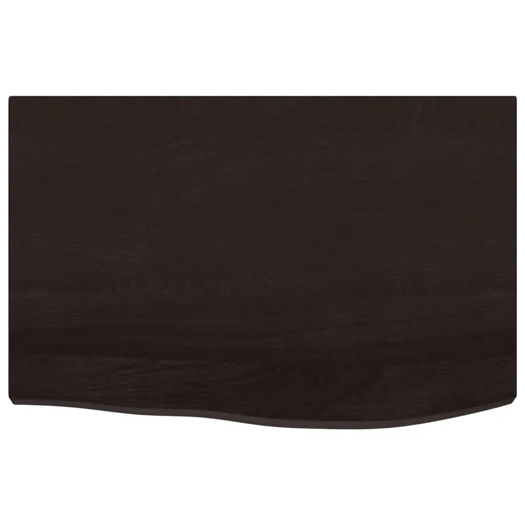 Table Top Dark Brown Treated Solid Oak Wood 60x40x4 cm Replacement