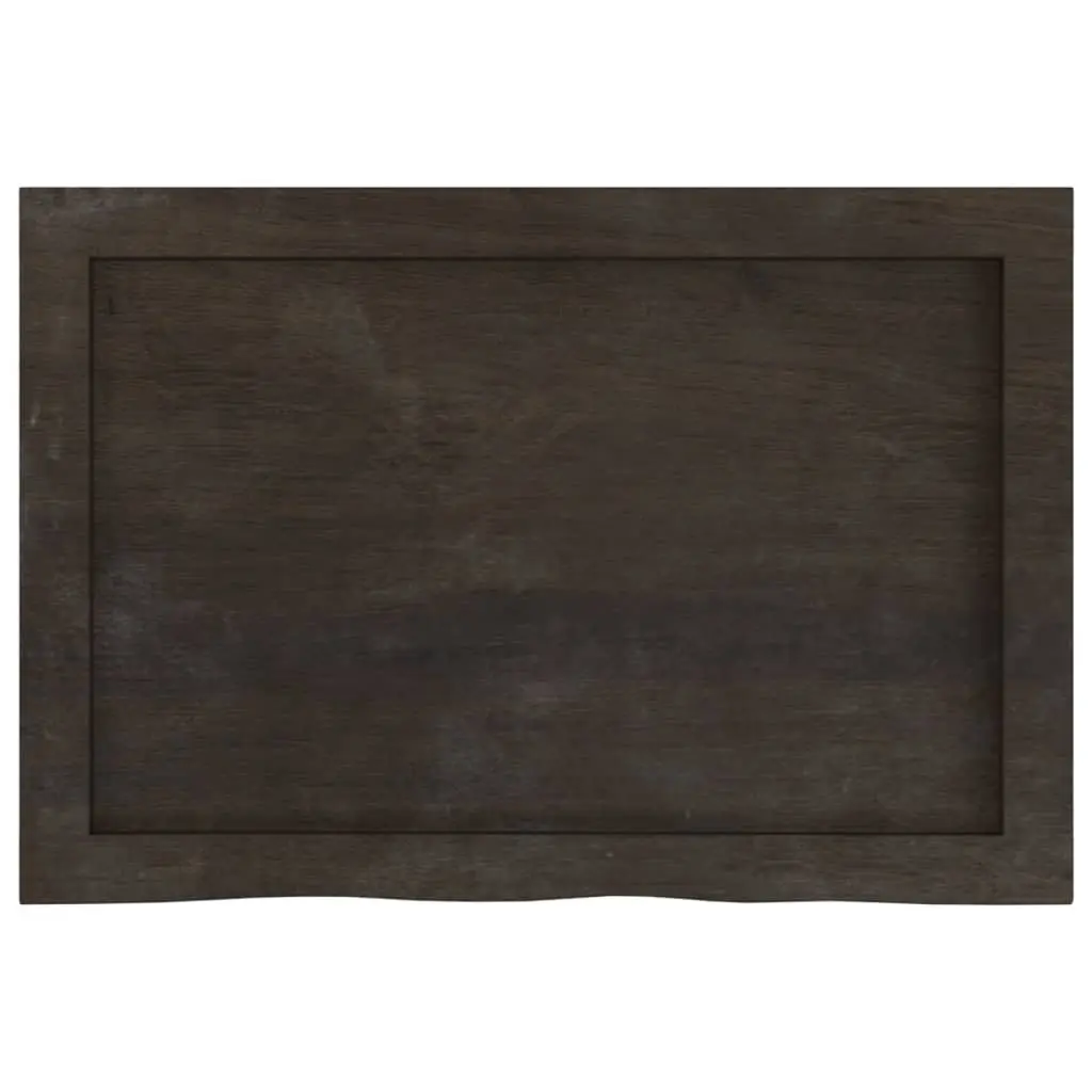 Table Top Dark Brown Treated Solid Oak Wood 60x40x4 cm Replacement