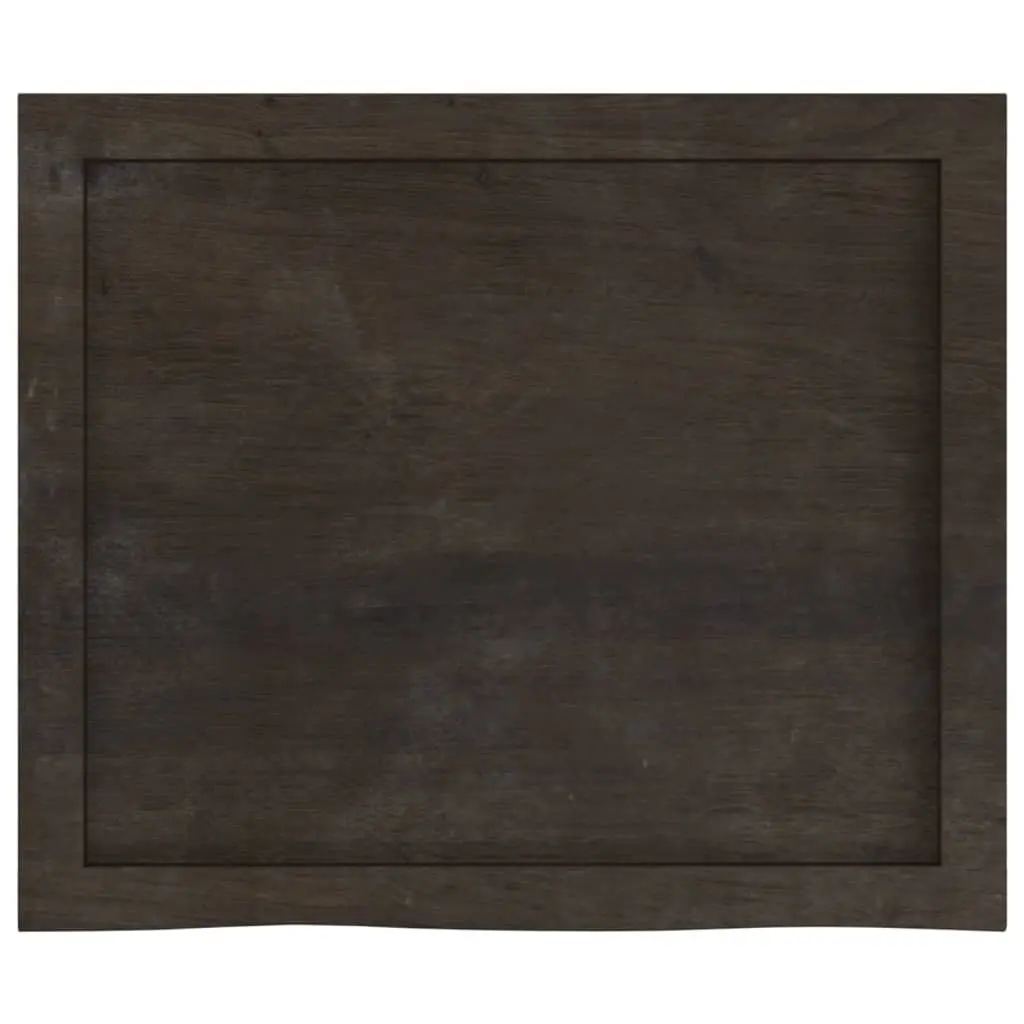 Table Top Dark Brown 60x50x4cm Solid Oak Wood Handmade Live Edge