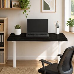 Solid Oak Wooden Table Top Dark Brown 80x40x2 cm