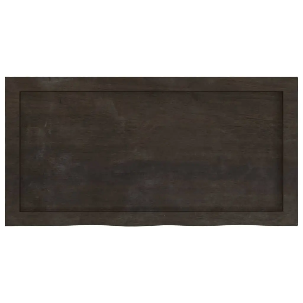 Wooden Table Top Dark Brown 80x40x4 cm Solid Oak Handmade Live Edge