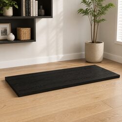 Handcrafted Solid Oak Wood Table Top in Dark Brown
