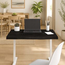 Solid Oak Wooden Table Top in Dark Brown Finish 80x60x6 cm