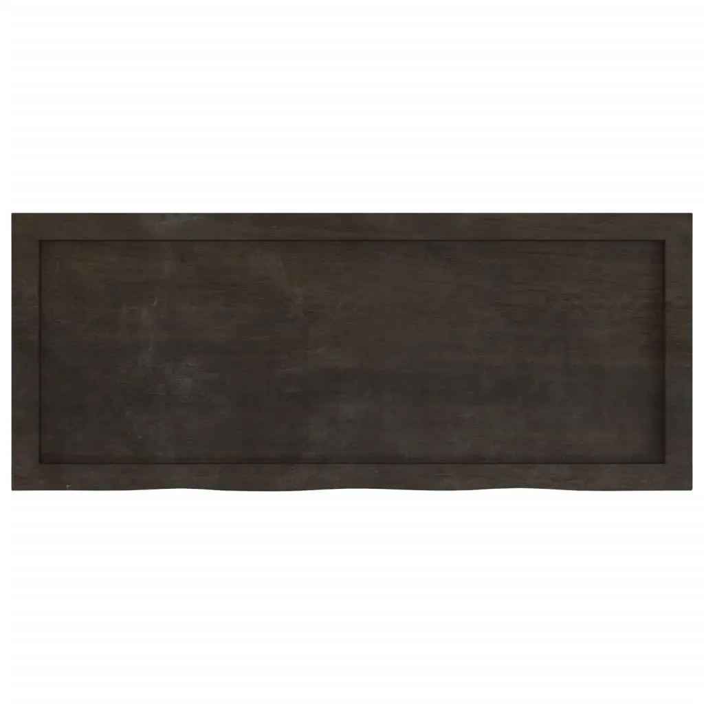 Live Edge Handcrafted Solid Oak Table Top Dark Brown 100x40cm Treated