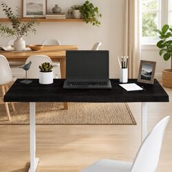 Handcrafted Solid Oak Wood Table Top 100x50cm Dark Brown