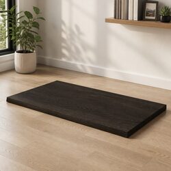 Handcrafted Solid Oak Wood Table Top 100x50cm Dark Brown