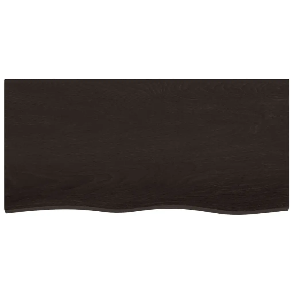Dark Brown Solid Oak Wood Table Top 100x50x6 cm