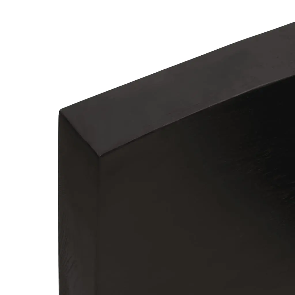 Dark Brown Solid Oak Wood Table Top 100x50x6 cm