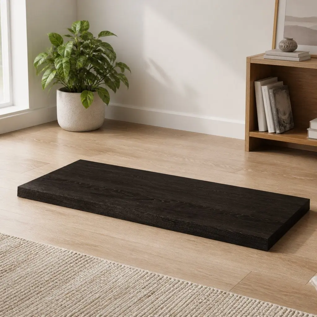 Dark Brown Solid Oak Wood Table Top 100x60x4 cm