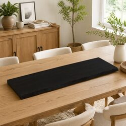 Solid Oak Wood Table Top 120x40cm Dark Brown Replacement Board