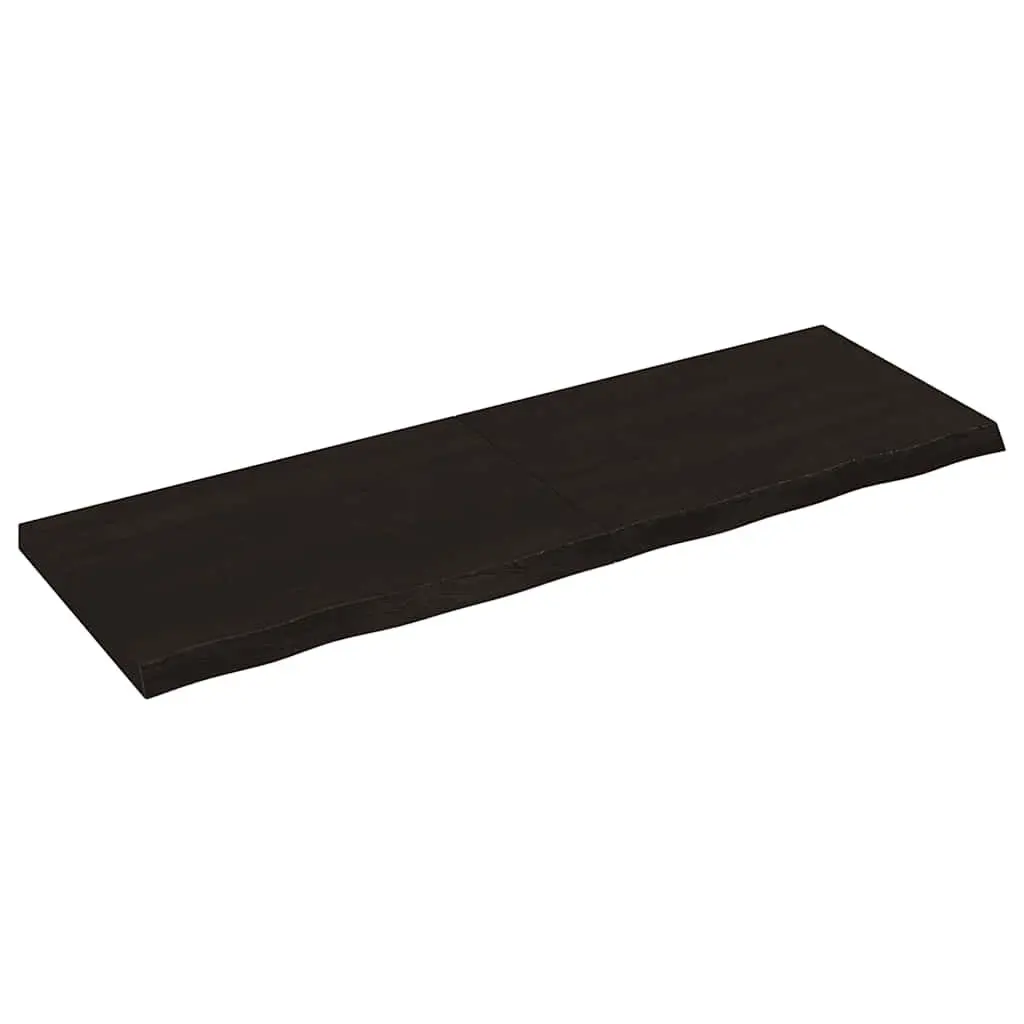 Solid Oak Wood Table Top Dark Brown 120x40cm Treated Wooden Replacement Board