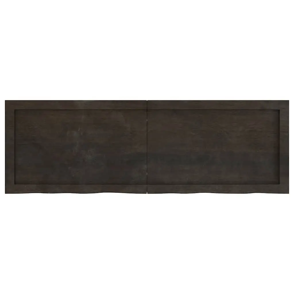 Solid Oak Wood Table Top Dark Brown 120x40cm Treated Wooden Replacement Board