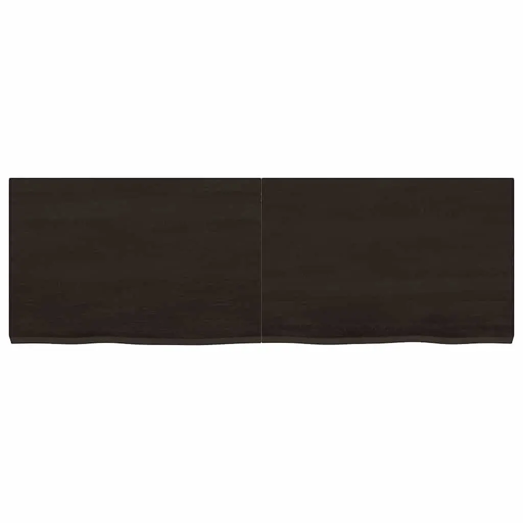 Solid Oak Wood Table Top Dark Brown 120x40cm Treated Wooden Replacement Board