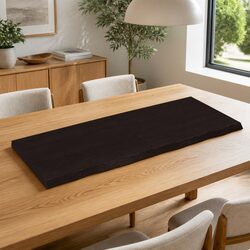Dark Brown Solid Oak Wood Table Top 120x50cm