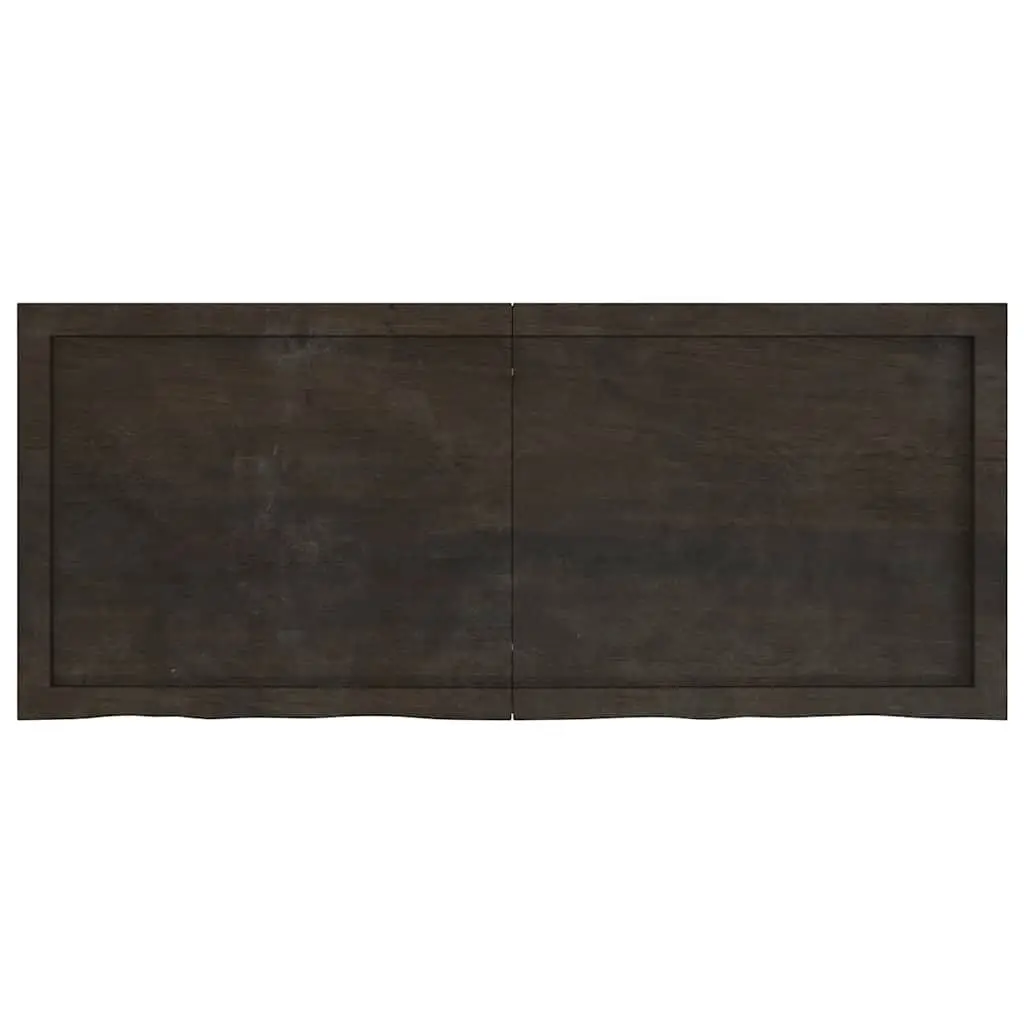 Dark Brown Solid Oak Wood Table Top 120x50cm