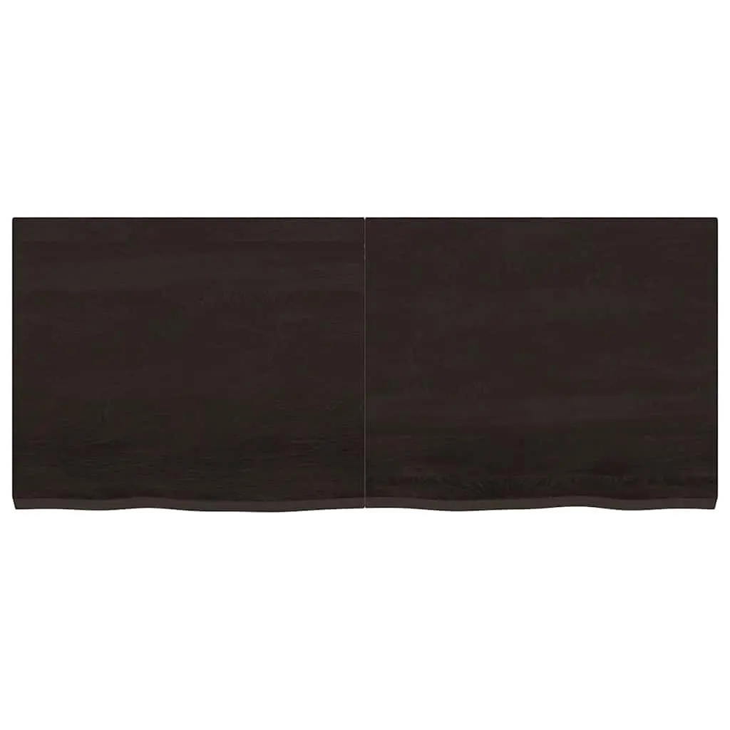 Dark Brown Solid Oak Wood Table Top 120x50cm
