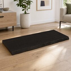 Solid Oak Wood Table Top 120x50cm Dark Brown Foldable
