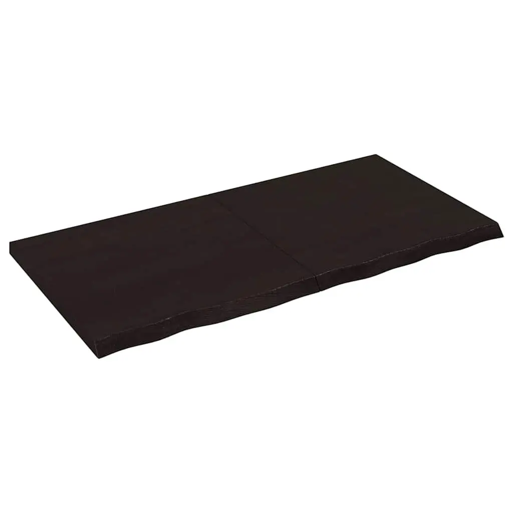 Dark Brown Solid Oak Wood Folding Tabletop 120x60cm
