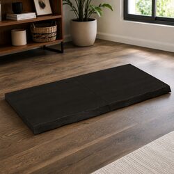 Dark Brown Solid Oak Wood Folding Table Top 120x60cm