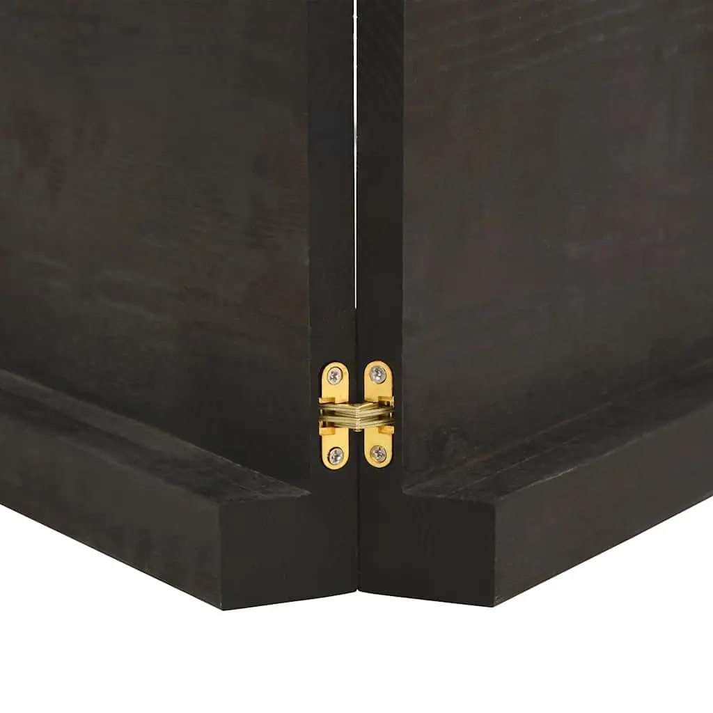 Solid Oak Wood Folding Tabletop Live Edge Dark Brown 120x60cm