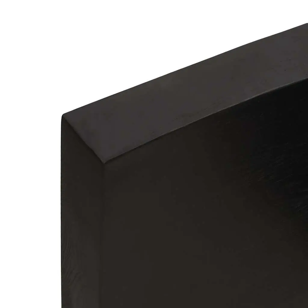 Solid Oak Wood Folding Tabletop Live Edge Dark Brown 120x60cm