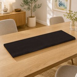 Handcrafted Solid Oak Wood Table Top 140x50cm Dark Brown
