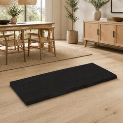 Solid Oak Wooden Table Top 140x60cm Dark Brown