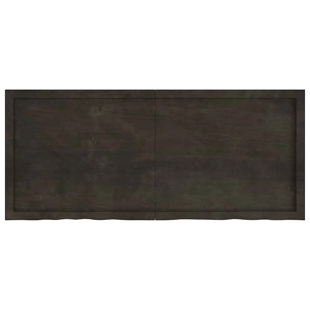 Solid Oak Wooden Table Top 140x60cm Dark Brown