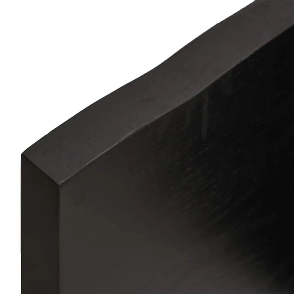 Solid Oak Wooden Table Top 140x60cm Dark Brown