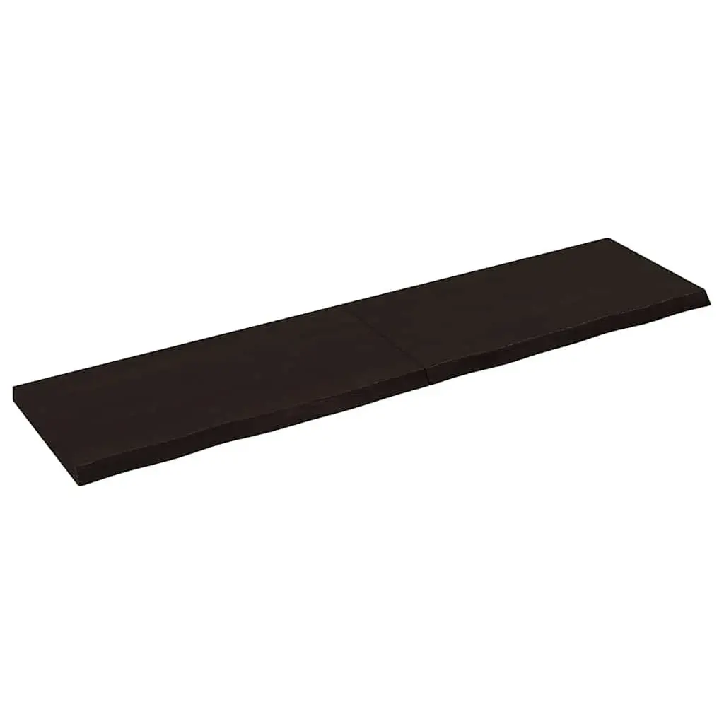 Dark Brown Solid Oak Wood Table Top 160x40cm