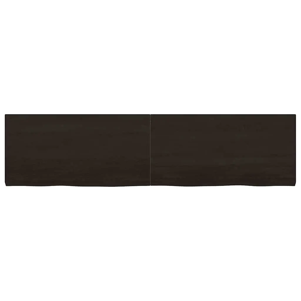 Dark Brown Solid Oak Wood Table Top 160x40cm