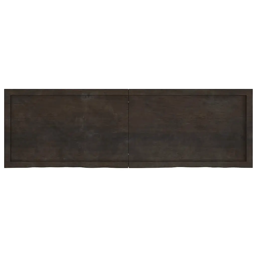 Handmade Solid Oak Wood Table Top Dark Brown 160x50x4 cm