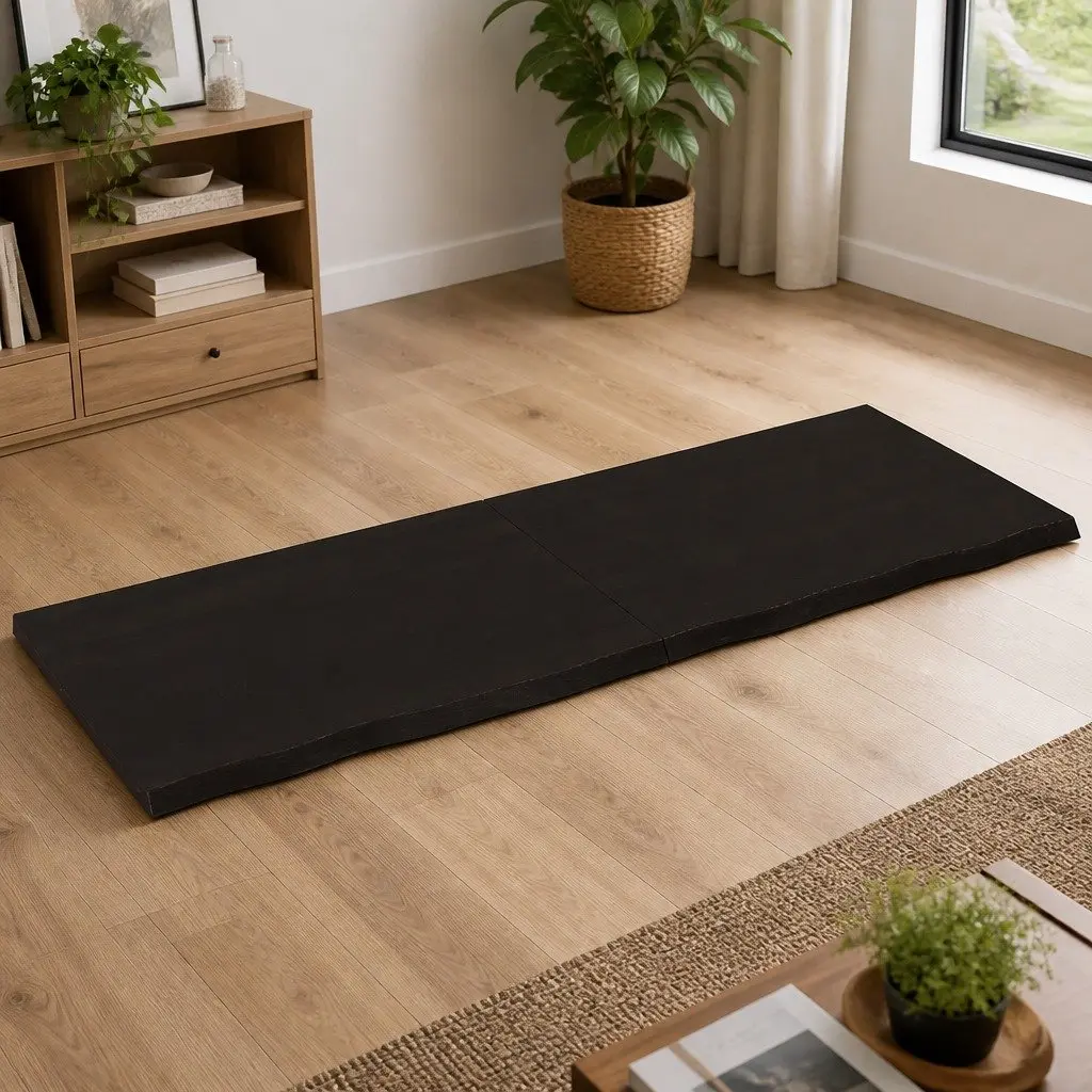 Solid Oak Wood Table Top Dark Brown 160x60cm Replacement Tabletop Natural Live