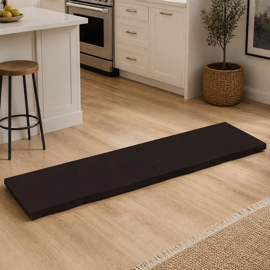 Solid Oak Wood Table Top Dark Brown 180x50cm Treated Wooden Tabletop Live Edge