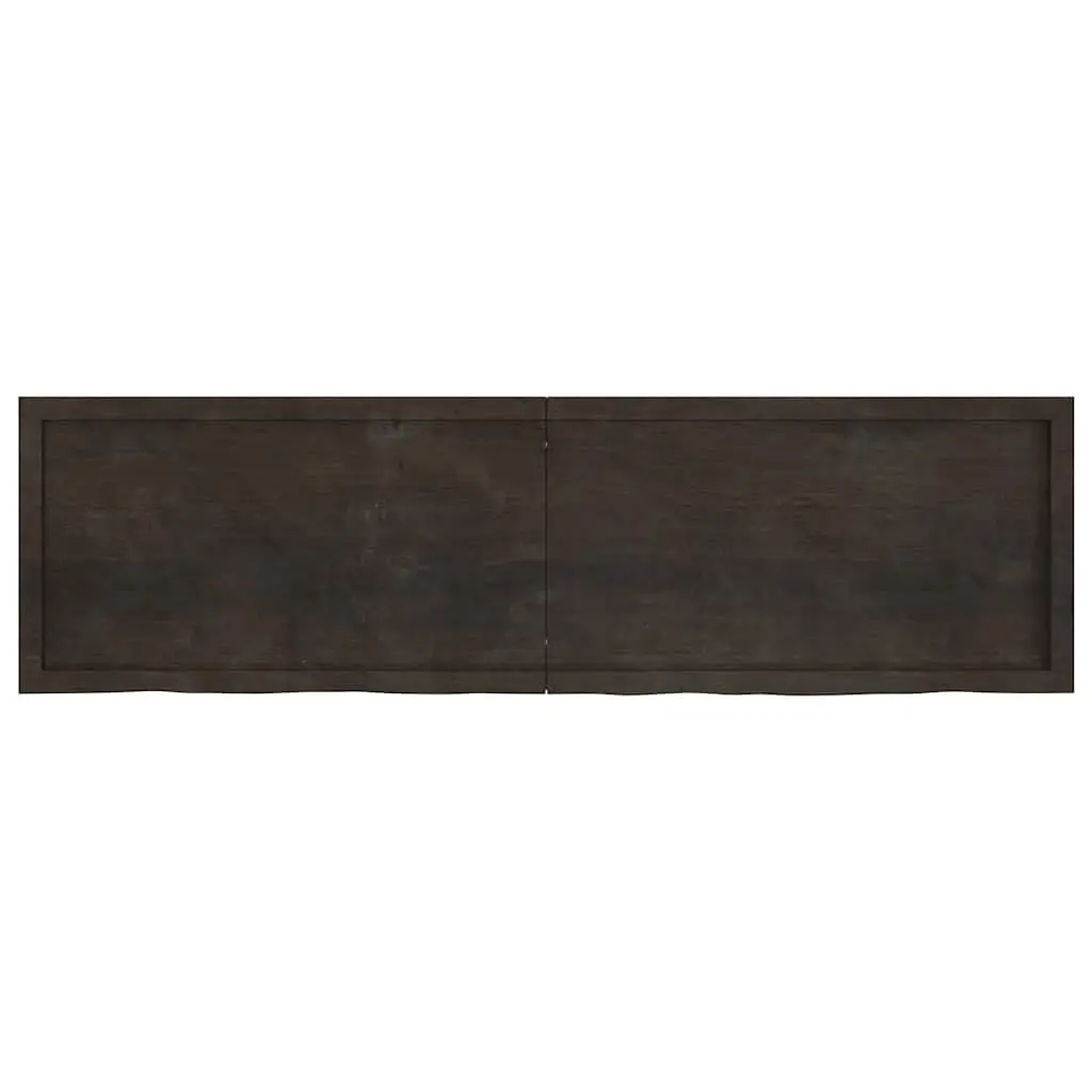 Solid Wood Table Top Live Edge Dark Brown 180x50cm Handcrafted Oak