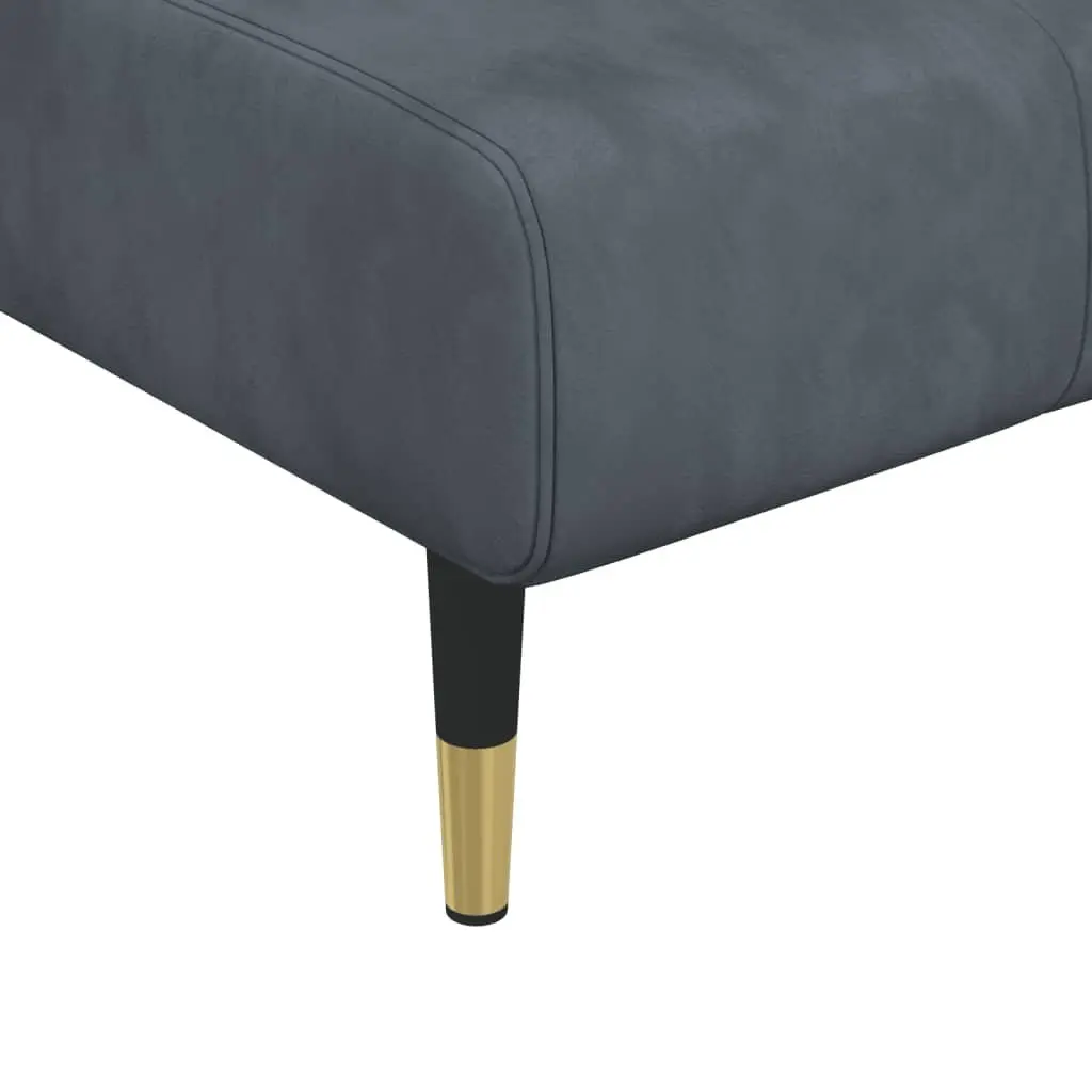 L-Shaped Sofa Bed Grey 275x140x70cm Convertible Velvet