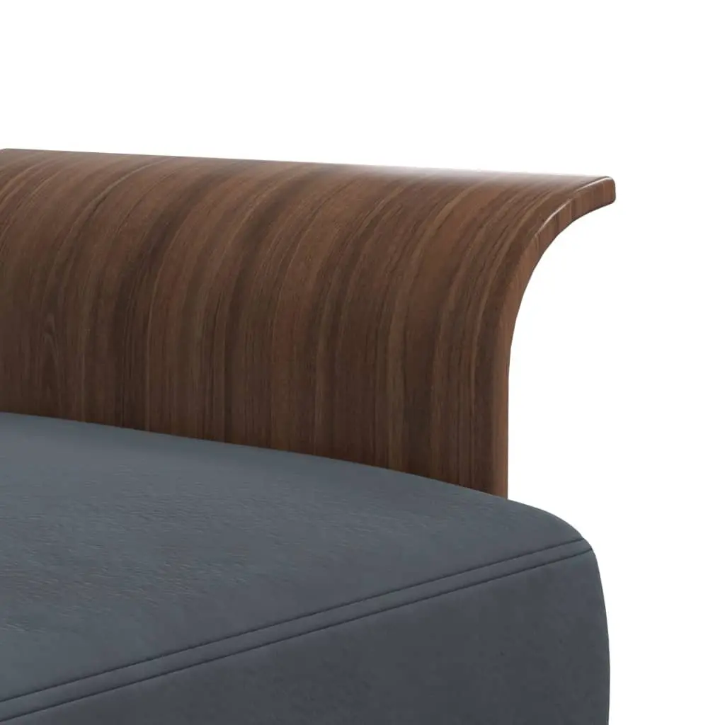 L-Shaped Sofa Bed Grey Velvet Convertible Sleeper Couch Chaise Lounge with Tea Table