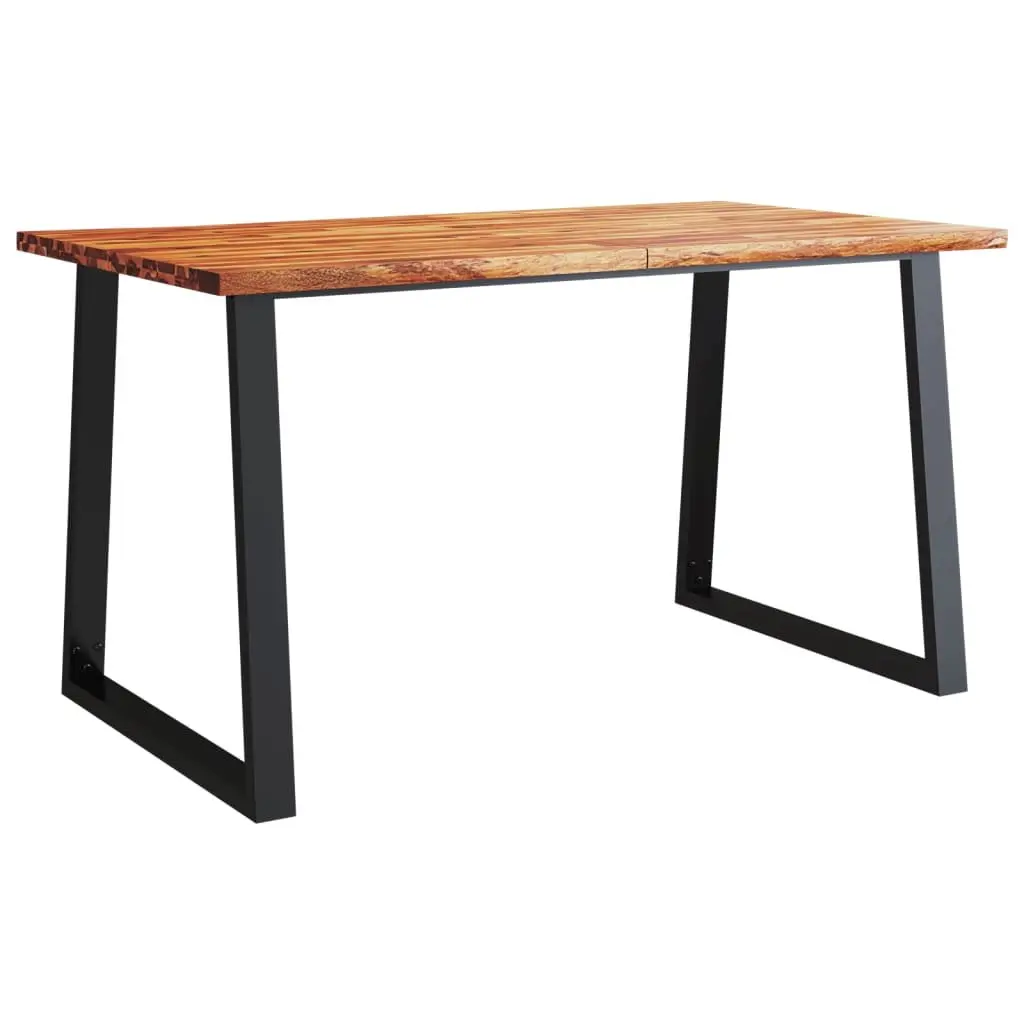 Dining Set Live Edge Acacia Wood Brown 3 Piece