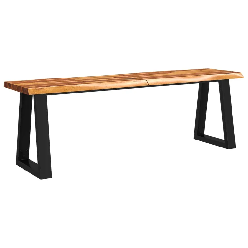 Dining Set Live Edge Acacia Wood Brown 3 Piece