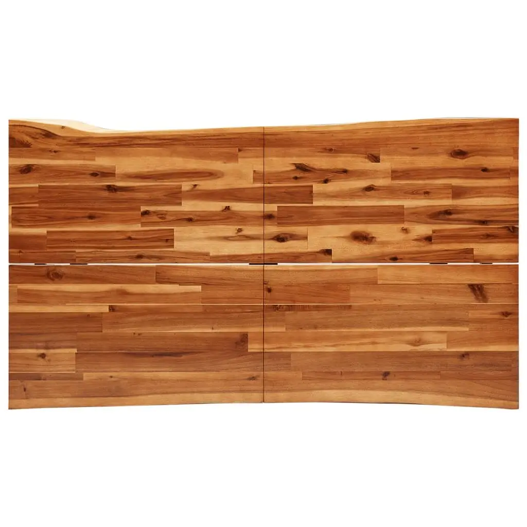 Dining Set Live Edge Acacia Wood Brown 3 Piece
