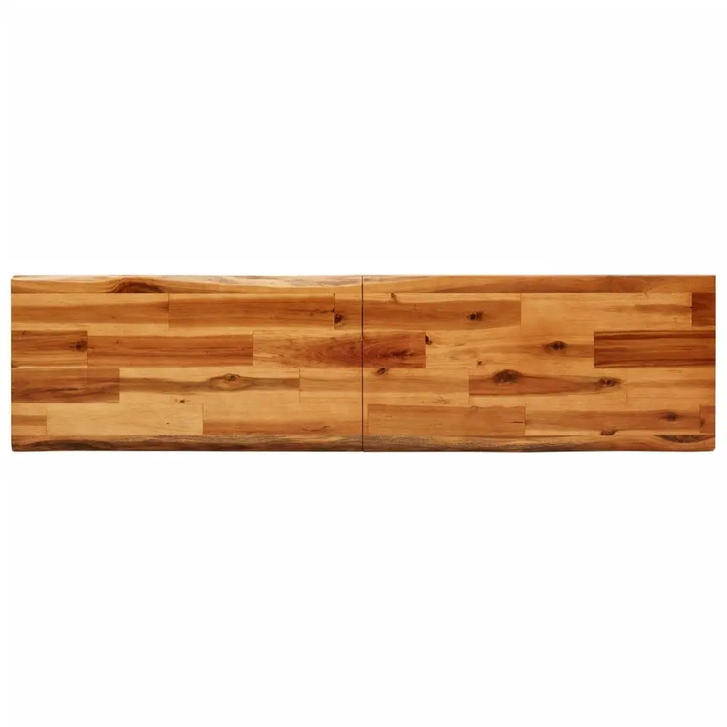 Dining Set Live Edge Acacia Wood Brown 3 Piece