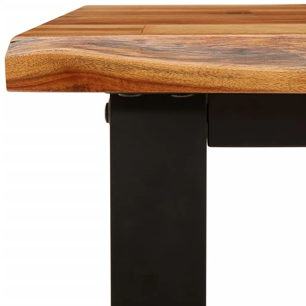Dining Set Live Edge Acacia Wood Brown 3 Piece