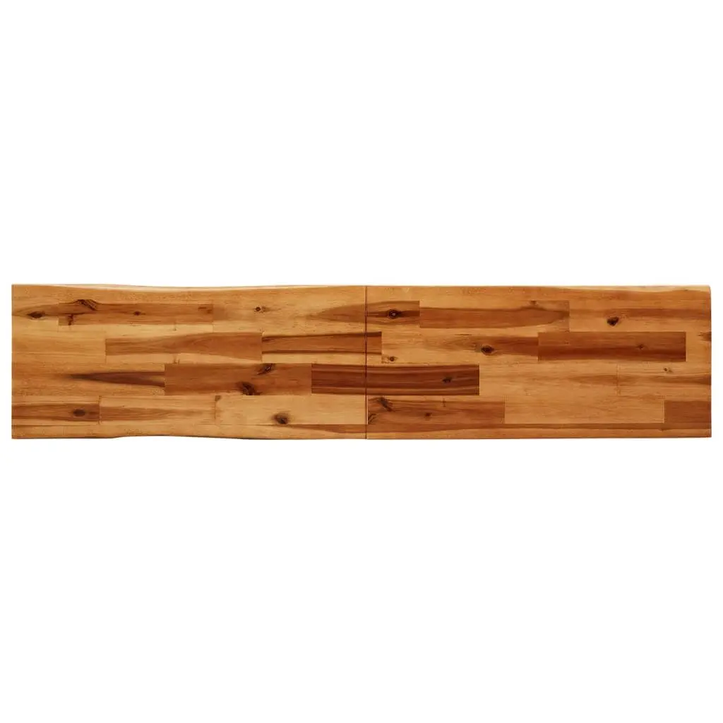 Dining Set Live Edge 3 Piece Solid Wood Acacia Brown Kitchen Table Bench Seats