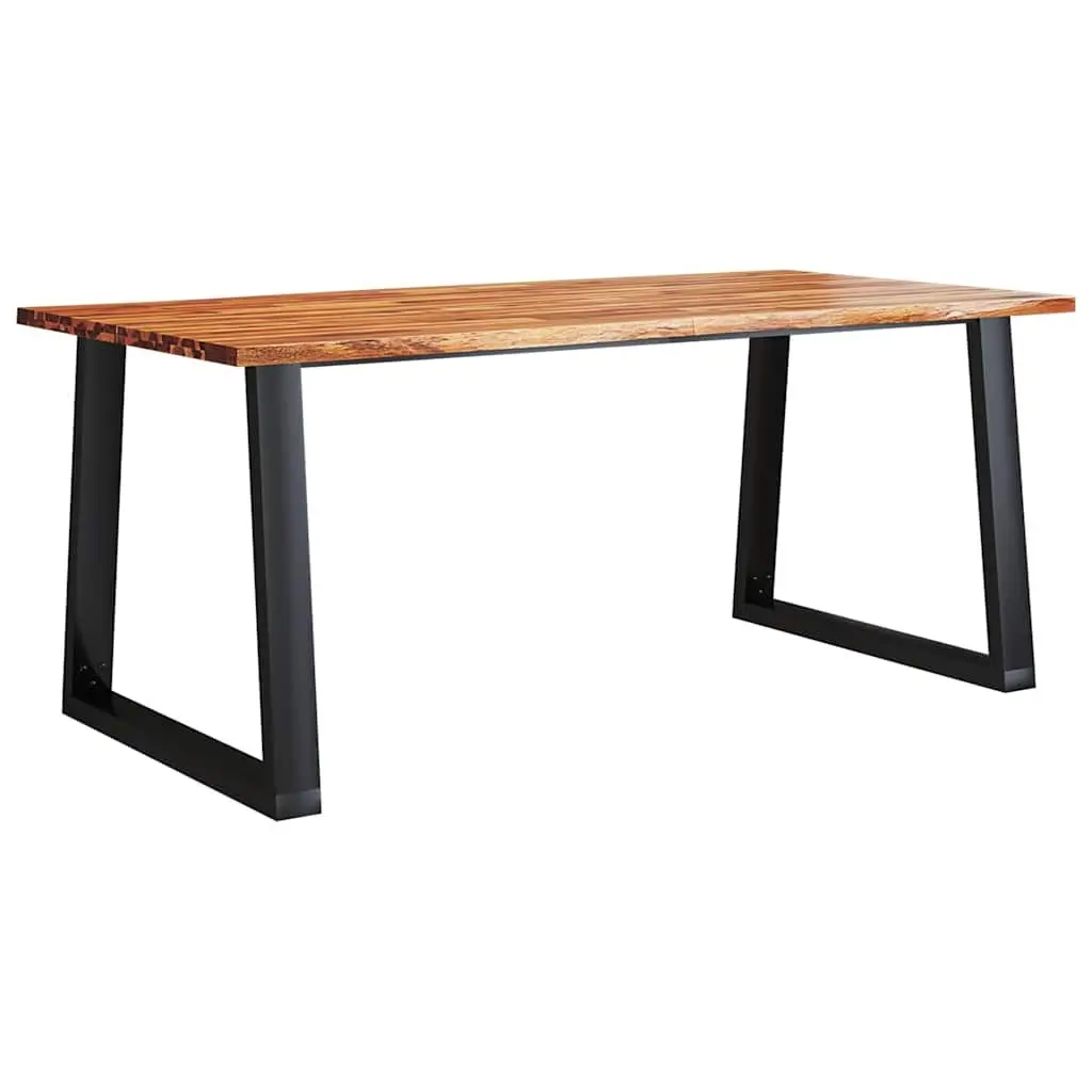 Dining Set Live Edge 3 Piece Solid Acacia Wood Brown