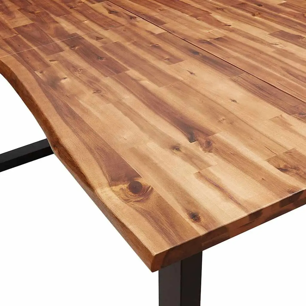 Dining Set Live Edge 3 Piece Solid Acacia Wood Brown