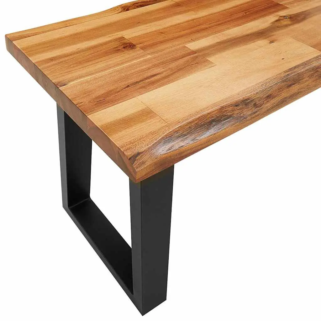Dining Set Live Edge 3 Piece Solid Acacia Wood Brown